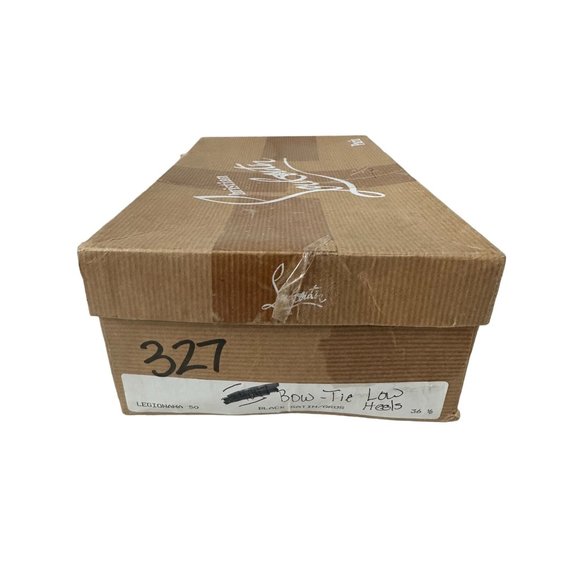 CHRISTIAN LOUBOUTIN Legionana Black Satin Bow Kitten Heels Size 36.5 /6.5 - Picture 8 of 10